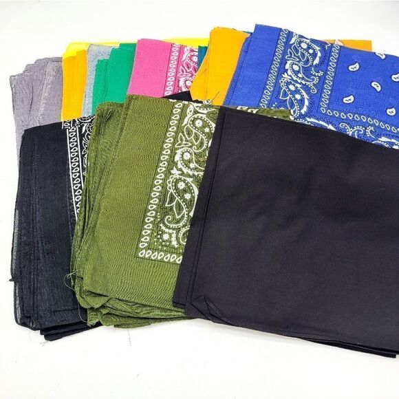 Pack of 5 Pieces 100% Cotton Bandanas - Picture 1 of 5